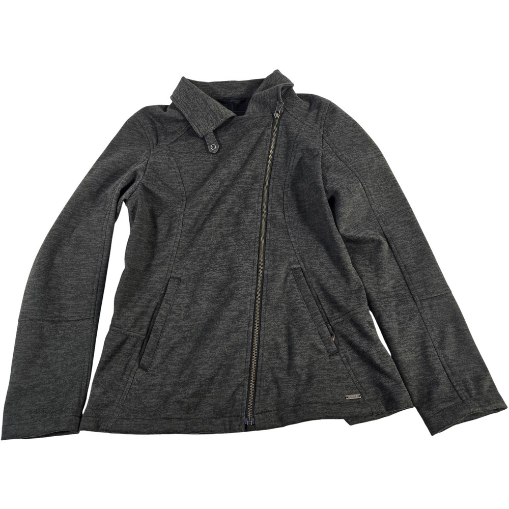 prAna Womens Gray Knit Asymmetrical Zip Jacket Medium